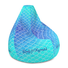 Load image into Gallery viewer, Ombre Blues Reel Mermaid Bean Bag Chair w/ filling