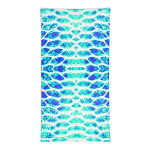 Blue Fish Scale Neck Gaiter/Buff/Scarf/Mask - Island Mermaid Tribe