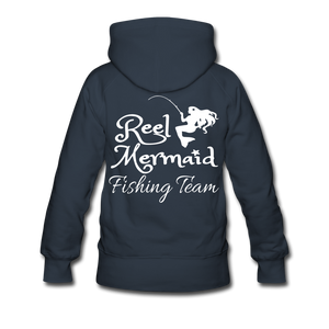 Reel Mermaid Fishing Team Women’s Premium Hoodie - navy