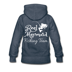 Reel Mermaid Fishing Team Women’s Premium Hoodie - heather denim