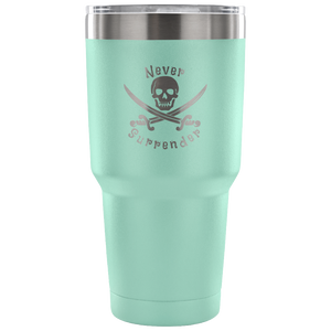 Never Surrender Pirate 30 Ounce Vacuum Tumbler (7 Color Options)